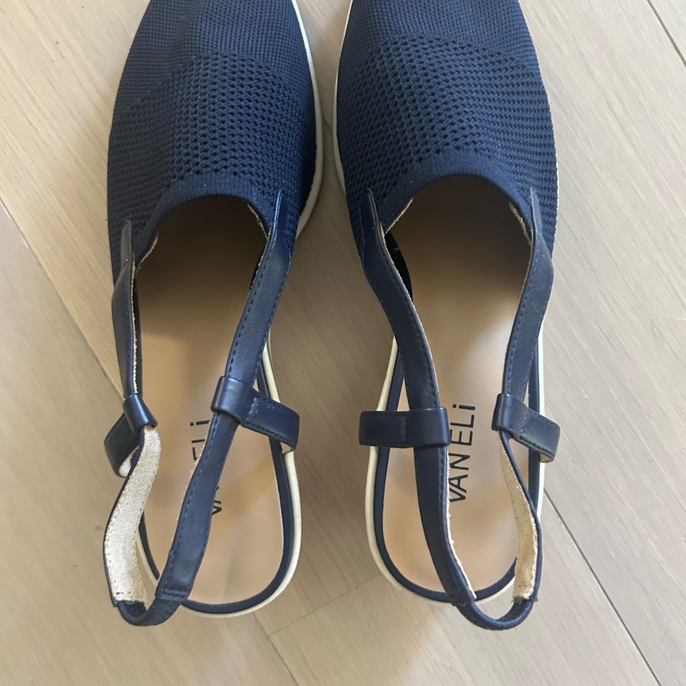 Vaneli Women's Dark Blue Slingback Flats